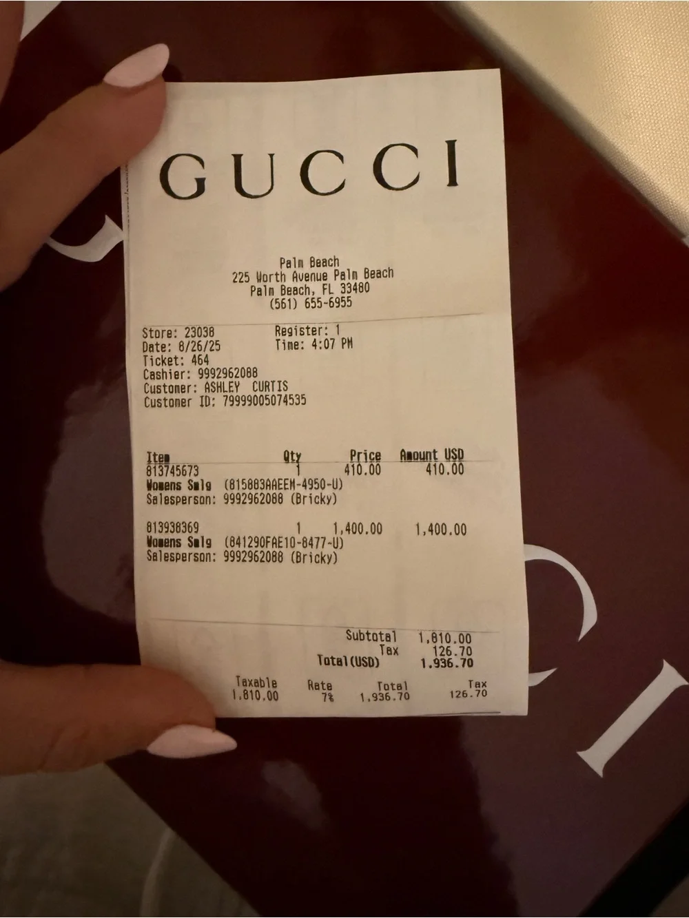 Gucci Light Blue Leather Card Holder